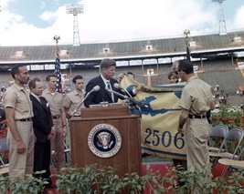 President John F. Kennedy with Cubans at Miami Orange Bowl 1962 8x10 Photo - £7.04 GBP