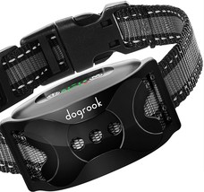 DogRook Rechargeable Black Dog Bark Collar Humane No Shock Barking Collar NEW - £25.83 GBP