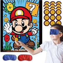 Super Bros Party Games for Kids, Super Bros Birthday Party Supplies, Pin the Coi - £19.97 GBP