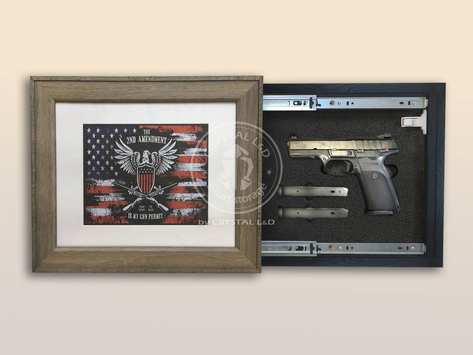 Hidden Storage Photo Frame for Gun and Valuables 17 in. x 14 in. RUSTIC ... - $130.00