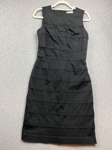 Calvin Klein Womens Sheath Tiered Dress 4 Career Cocktail Sleeveless Modern - $35.99