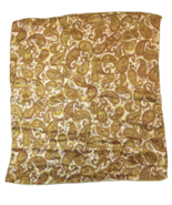 Vintage Golden Yellow and Orange Paisley Scarf Square Polyester Loud Retro - $7.00