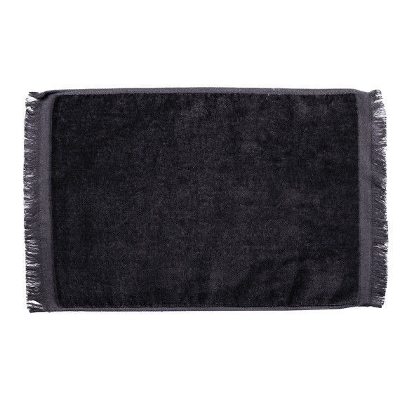 Fingertip Towels Fringed Ends Plush Color Black Pkg one Dozen