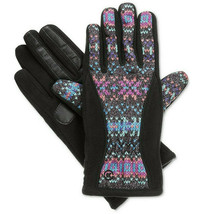 ISOTONER Black Geometric Matrix Fleece Nylon smarTouch THERMAflex Gloves... - $24.99