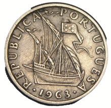 Portugal 2 1/2 Escudos, 1963~1st Year Ever~Free Shipping #A120 - $5.87