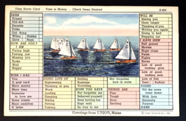 Vintage Time Saver Card PC Time is Money Greetings from Union Maine - £9.59 GBP
