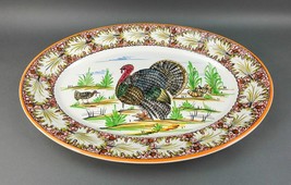 Mancioli Pottery Italy Signed Hand Painted Turkey Xtra Large 17.5&quot; Platter - £220.61 GBP