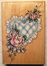 Stampendous &quot;Stitched Heart&quot; Valentine&#39;s Day Rubber Stamp, Quilted - P002 - NEW - £7.77 GBP