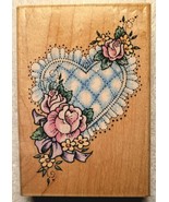Stampendous &quot;Stitched Heart&quot; Valentine&#39;s Day Rubber Stamp, Quilted - P00... - £7.82 GBP
