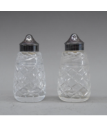 Waterford Salt And Pepper Shakers Crystal Glandore Signed EPNS Silverplate - $75.48 CAD