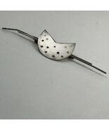925 Sterling Silver Modernist Abstract Cat With Whiskers/Pac Man/Moon Pin - $454.44 MXN