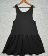 Free People Dress M Black Textured Sleeveless Drop Waist Easy Street Casual - $20.80