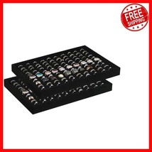 Elegant Black Velvet Ring Display Tray Set - Stackable Jewelry Storage S... - $587.19 MXN