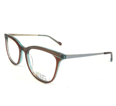 Scott Harris Eyeglasses Frames SH-802 C3 Brown Gray Blue Cat Eye 53-17-140 - $69.91