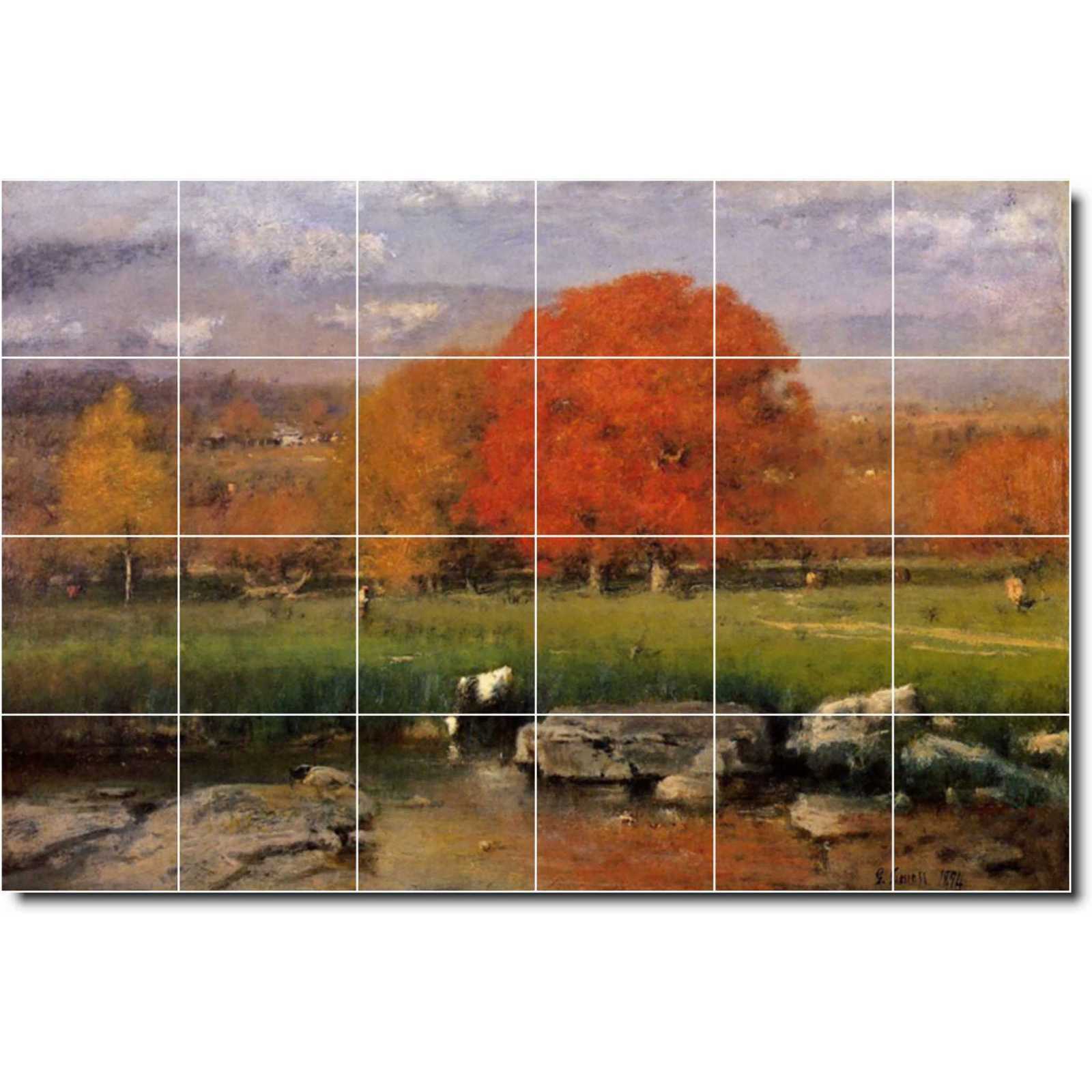 Inness george morning catskill valley aka the red oaks