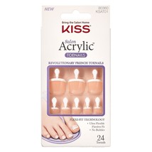 Kiss Salon Acrylic Toenails Revolutionary French Toenails #KSAT01 - $6.75