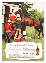 Print Ad Four Roses Whiskey Kentucky Derby Horse Vintage 1938 Advertisement - £11.77 GBP