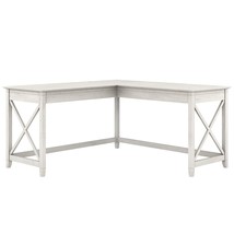 Bush Furniture Key West 60W L Shaped Desk, Linen White Oak - £255.44 GBP