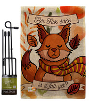 Fox Sake, Fall Yet Burlap - Impressions Decorative Metal Garden Pole Fla... - $33.97