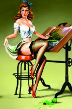 &quot;Retro Woman in Sexy Dress Painting - Vintage Digital Image Art&quot; - $5.00