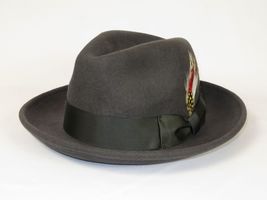 Men's Milani Wool Fedora Hat Soft Crushable Lined FD219 Charcoal Gray image 3