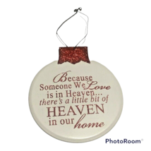 Metal Angel Ornament in Memory of Loved one in Heaven Red White Glitter - £8.46 GBP
