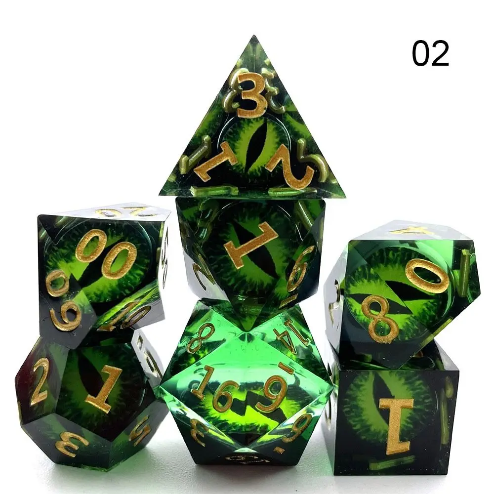 7Pcs/Set Polyhedral Resin Dice Set Dices Table Games Accessory D6 D8 D10 D12 D20 - £135.97 GBP