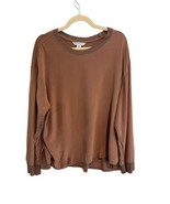 ATHLETA Womens SILK HYBRID Top Rustic Beige Pullover Long Sleeve Shirt S... - £24.94 GBP