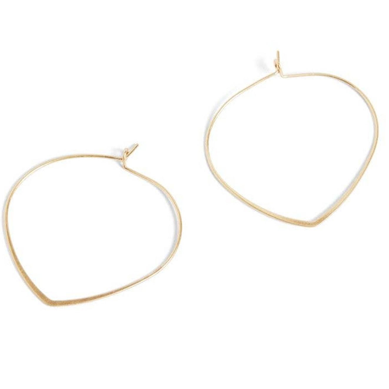 Abstract Hoop Earrings - Gold