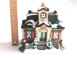 Train Station Victorian Christmas Village Building NO LIGHT w/ Snow Caps... - $13.29