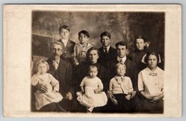 RPPC Large Family Wichita Kansas Mother Father Nine Children Postcard A26 - $7.95