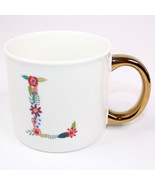 OpalHouse Floral Monogram Initial “L” Jumbo Coffee Mug With Gold Handle ... - $11.41