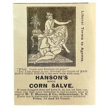 Hanson&#39;s Magic Corn Salve 1894 Advertisement Victorian Foot Medicine 2 ADBN1hh - £7.98 GBP