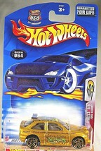 2003 Hot Wheels #64 Flamin&#39; Hot Wheels 5/5 FORD ESCORT Gold Tinted-Window/Wing - £7.26 GBP