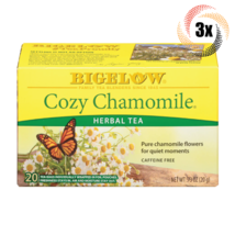 3x Boxes Bigelow Cozy Chamomile Herbal Tea | 20 Pouches Per Box | .73oz - £14.79 GBP