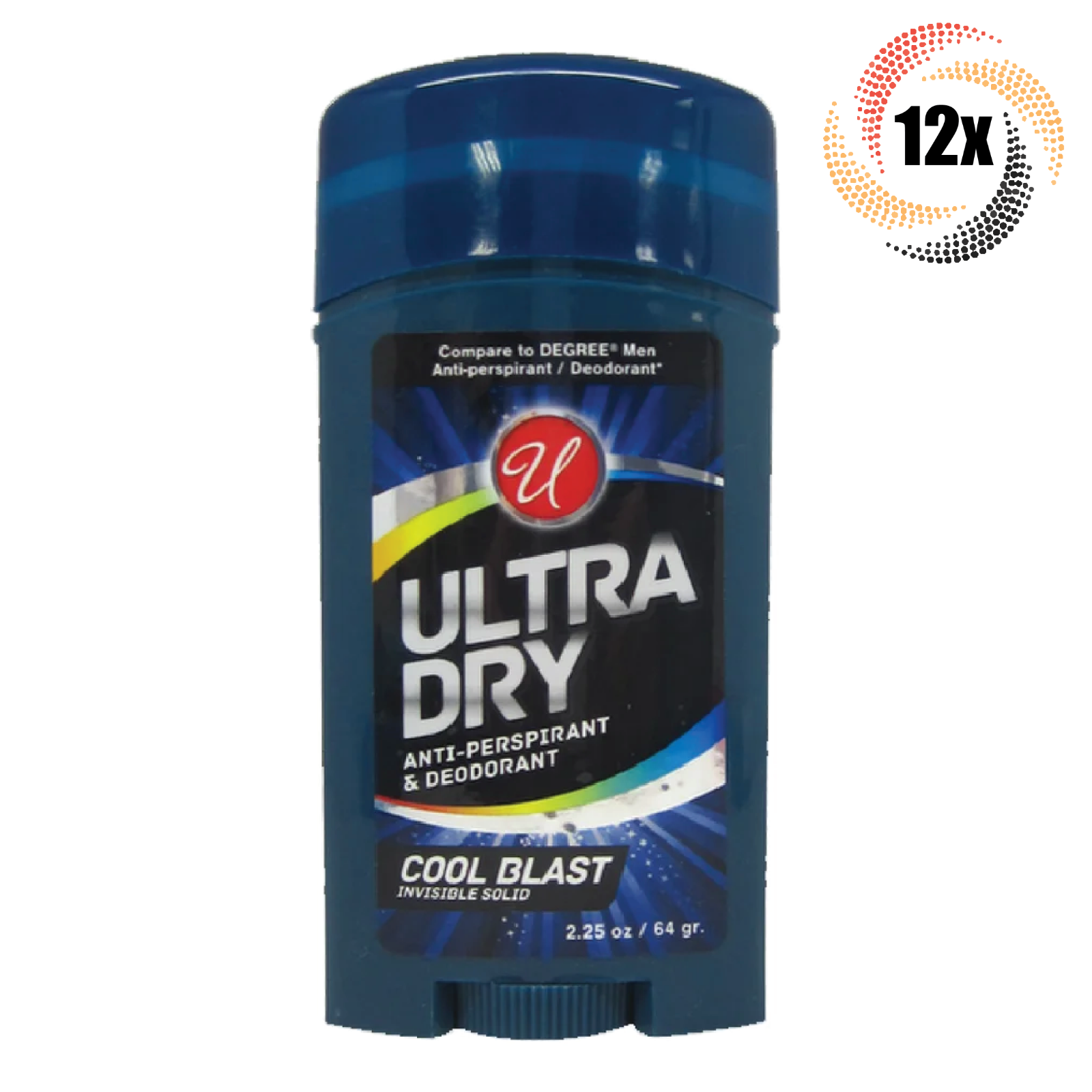 12x Sticks U Ultra Dry Cool Blast Scent Invisible Solid Deodorant | 2.25oz | - $28.81