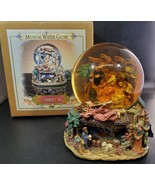 Musical Water Globe Grandeur Noel Nativity Music Box Carousel Christmas ... - £38.93 GBP