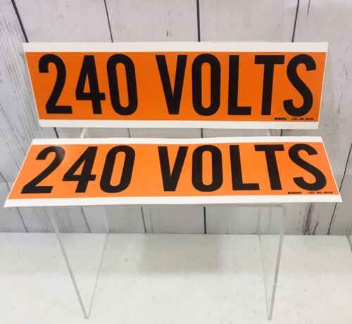 Brady Cat 44110 240 Volts Electrical 9&quot; x 2-1/2&quot; Conduit Marker Lot Of 2 - $7.91