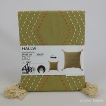 Ikea Hallvi Cushion Cover Handmade Diamond Pattern Green 20 x 20&quot; New - $16.72