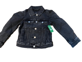 Girl&#39;s Gap Trucker Puff Sleeve Black Denim Jacket Size M/8/NWT - £16.45 GBP