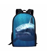 Shark Backpack for Primary Boys Girls Ocean Animal 3D Printed Bookbag El... - £23.89 GBP