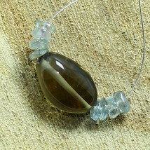 Natural Smoky Quartz Smooth Nugget Aquamarine Bead Loose Gemstone Making Jewelry - £2.72 GBP