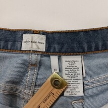 Calvin Klein Jeans ZJ29V5769 Women's Blue Denim Frayed Mini Skirt Sz 13 Waist 34 image 3