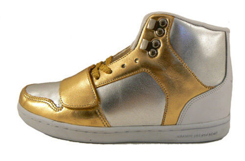 Primary image for Creative Recreation Womens Gold Silver Cesario Hi Top Gym Shoes Sneakers 6US NIB
