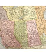 Western Canada Map Lithograph 1909 Hammond Art Print North America LGADMap - €35,16 EUR