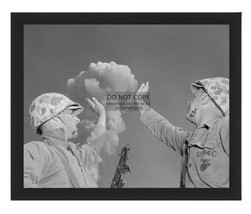 Soldiers Nuclear Bomb Test Mushroom Cloud &quot;Atomic HIGH-FIVE&quot; 8X10 Framed Photo - £15.73 GBP