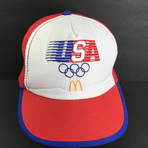Olympic Baseball Hat 1984 Los Angeles Olympics McDonald&#39;s Olympic Rings Snapback - £15.67 GBP