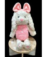Little Me Pink White Bunny Rabbit Plush Rattle Lovey Floral Ears Feet Pi... - £12.24 GBP
