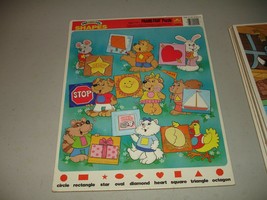 Vintage 1988 Preschool Shapes Golden Frame-Tray Puzzle - New, No Plastic - £9.33 GBP