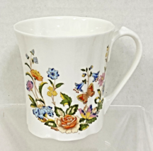 Aynsley England Bone China Cottage Garden Floral Butterfly Coffee Cup Mug - $18.32